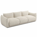 Canapé modulaire 3 places 240 x 105 x 78 cm en tissu bouclé écru avec structure bois et pieds noirs