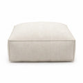 Pouf table basse d’extérieur carré 80 x 80 x 40 cm en polyester tissé beige rembourré