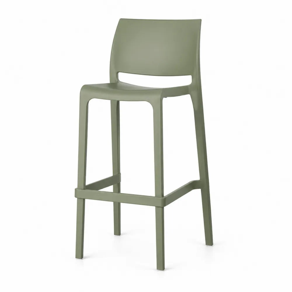 Tabouret de bar fixe 49 x 52 x 102 cm en polypropylène renforcé vert sauge